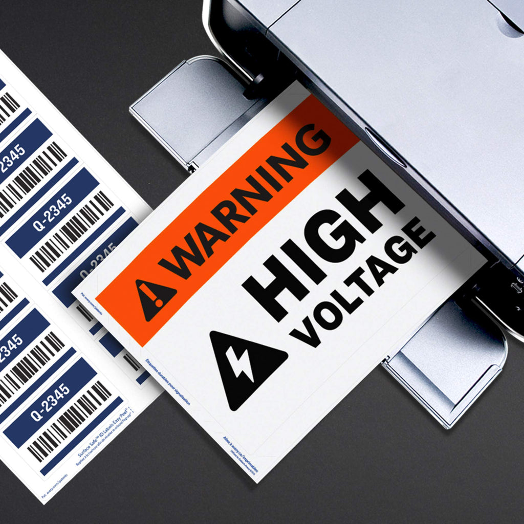 Avery Printable Warning Signs, 5" x 7", Water/Chemical Resistant, 30 Removable Labels (61511) 5" x 7" White
