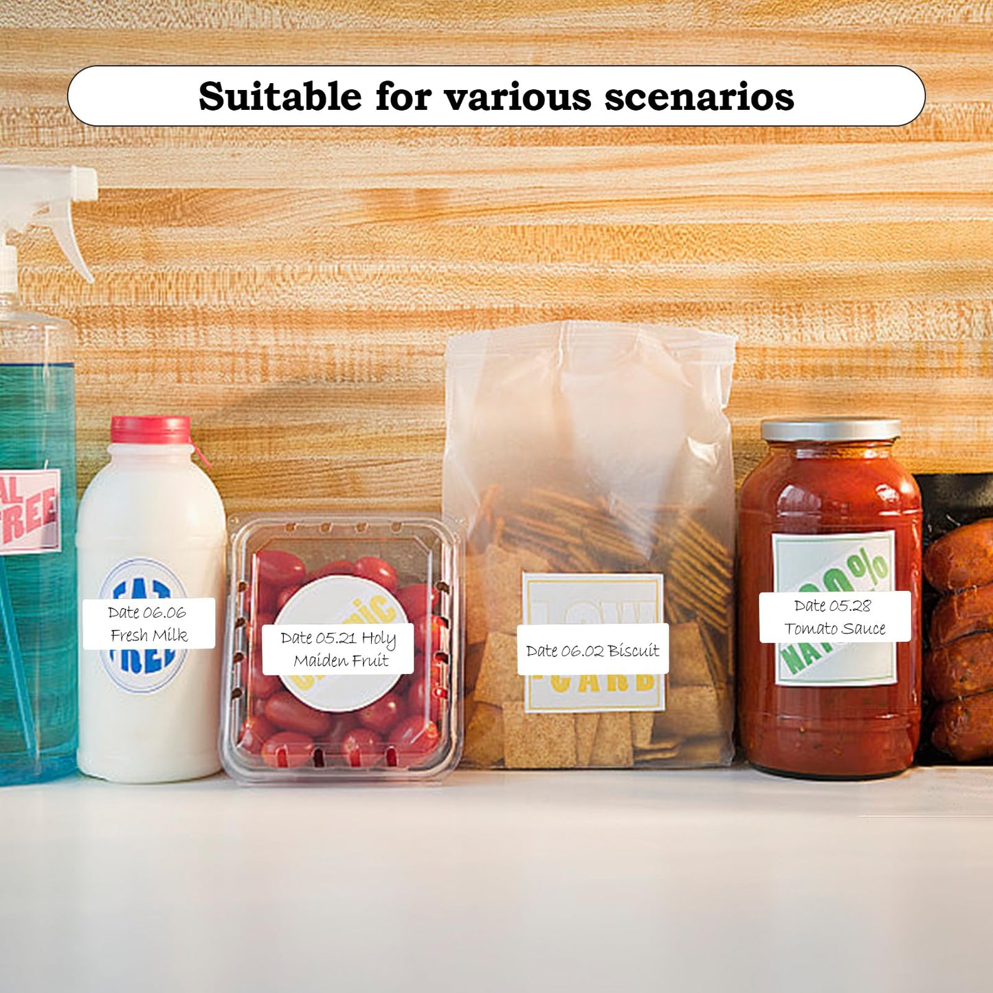 Blank Removable Freezer Labels, Removable Labels Water Oil Resistant for Food Containers Jars Pantry Organization (500-PCS, 1 * 2INCH) 1*2INCH 500-pcs