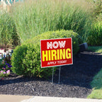 Now Hiring Sign, Help Wanted Signs for Business, (2 Pack) Double Sided Plastic 18x24 2 PK