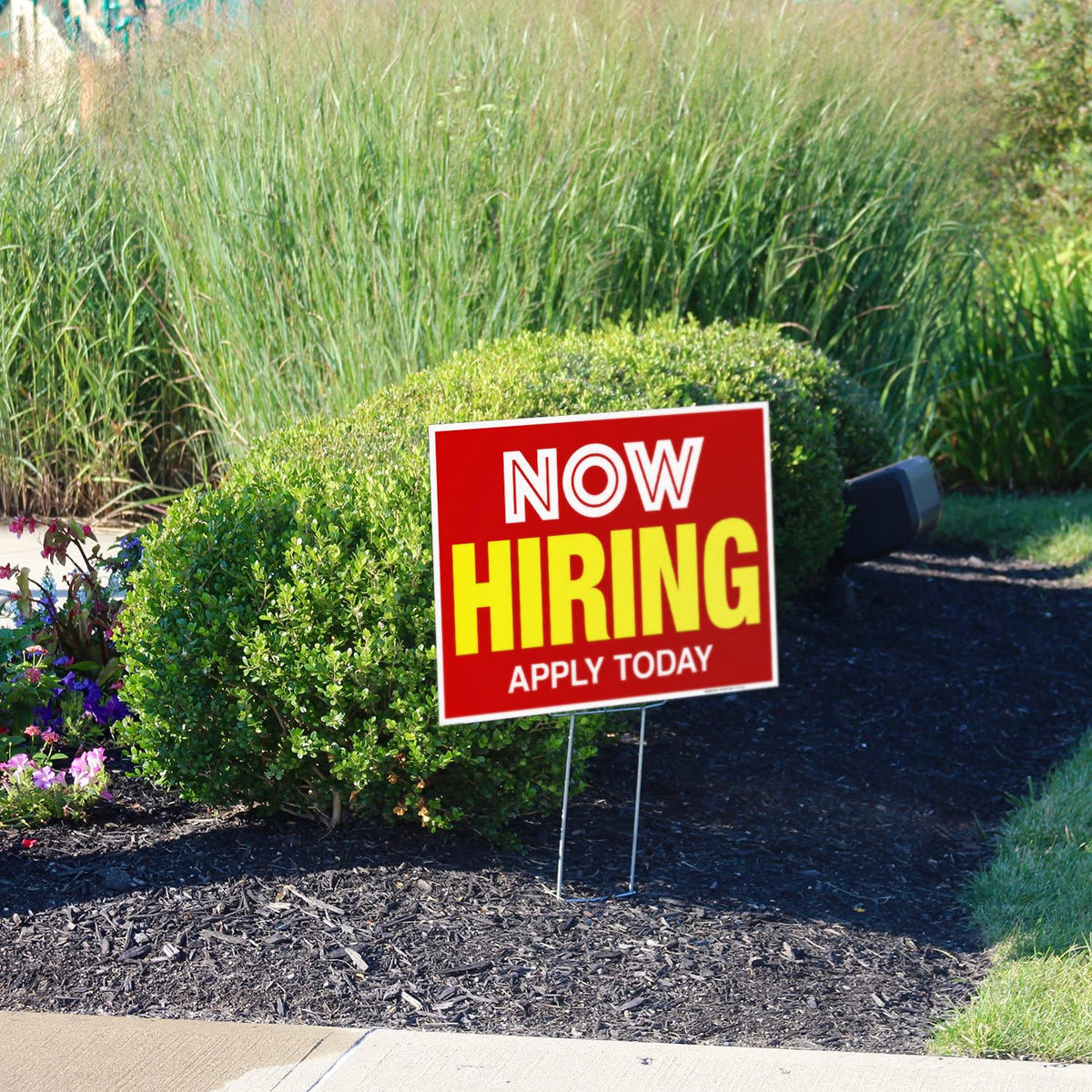 Now Hiring Sign, Help Wanted Signs for Business, (2 Pack) Double Sided Plastic 18x24 2 PK