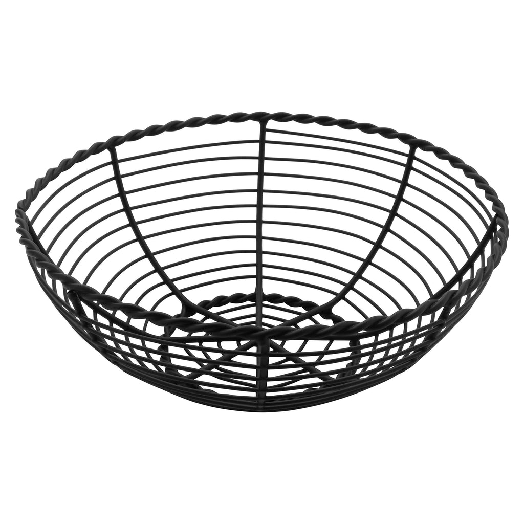 G.E.T. 8" Black Round Bread Metal Wire Basket