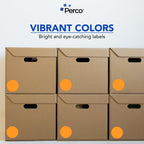 Perco Neon Orange Round Circle Dot Sticker 3-Inch Labels with Perforation for Easy Tear-Off, 500 Stickers per Roll - Sale, Clearance & Limited-Time Offer Signage, High Visibility - Made in USA 3 Inch 1 Roll