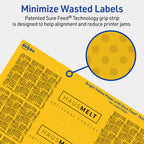 Avery Printable Rectangle Labels, Sure Feed Technology, 1-3/4" x 7-3/4", Bright Yellow Labels, Print-to-The-Edge, Laser/Inkjet Printable, 100 Total, Great for Candles and Jars 100 labels