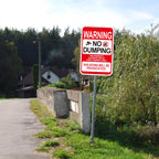 (2 Pack) No Dumping Signs, Property Protected by Video Surveillance Sign