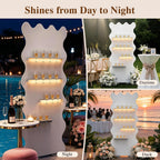 6FT Champagne Wall Holder with LED Light, Party Birthday Event Décor, Wavy Arch 6FT(180cm)