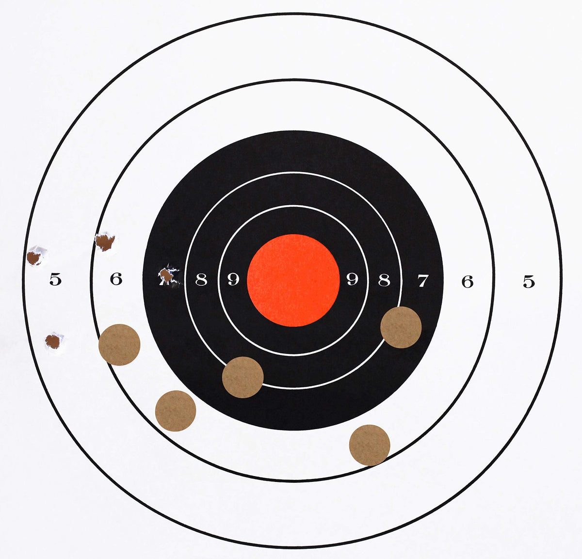 ChromaLabel 0.75-inch round target pasters for shooting and marksmanship, kraft paper, 1000 labels in dispenser box
