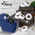 Perco 2 Line Freezer Adhesive Labels - 6,000 Blank Price and Date Gun Labels for Perco 2 Line Price and Date Guns - 8 Rolls, 1 Sleeve - Made in USA