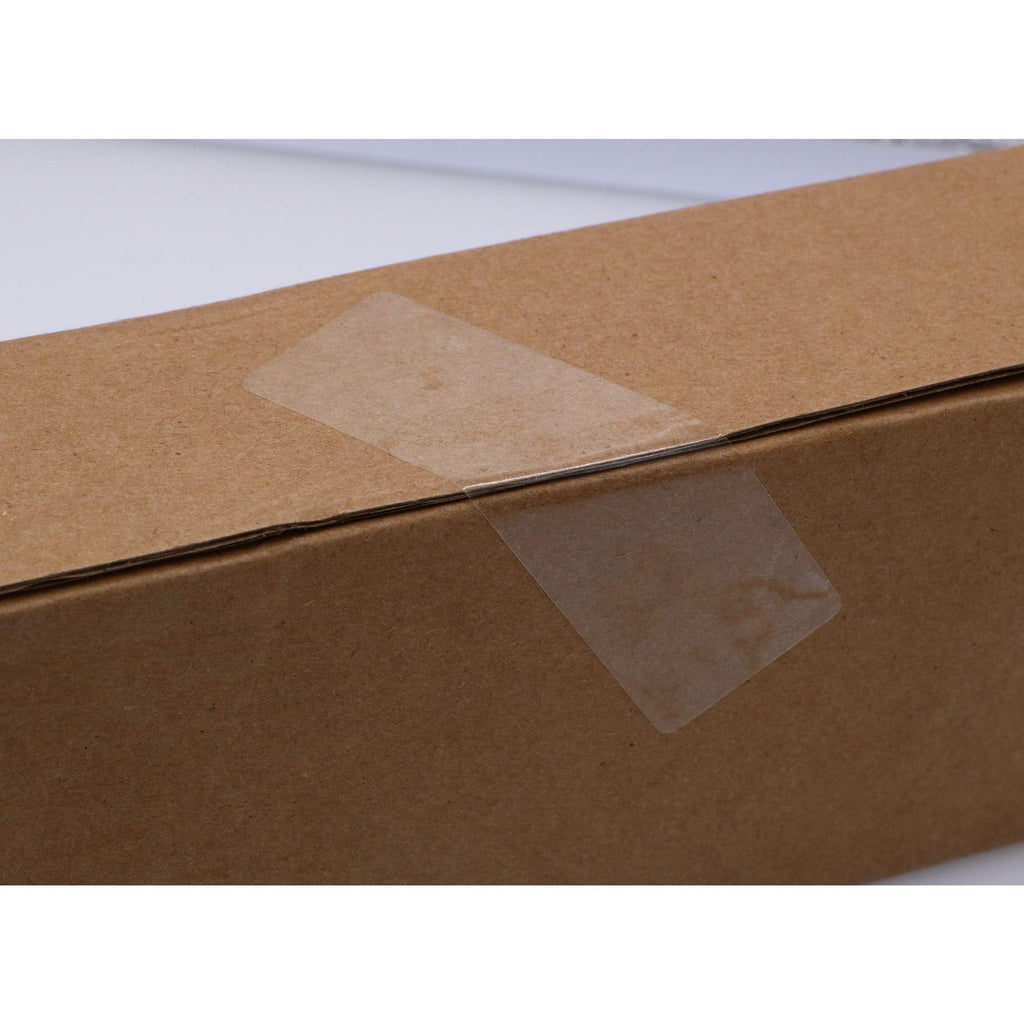 Hybsk 1x3 inch Rectangle Square Crystal Clear Retail Package Seals Circle Wafer Stickers/Transparent Labels (1x3 inch)