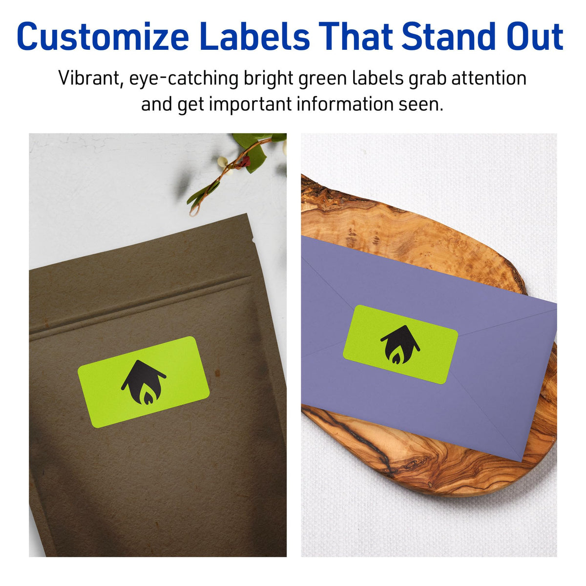 Avery Printable Rectangle Labels, Sure Feed Technology, 1-13/16" x 2-3/16", Bright Green Labels, Print-to-The-Edge, Laser/Inkjet Printable, 240 Total, Great for Mailing 240 labels