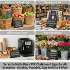 Mini Chalkboard Signs for Food Display, 16 Pack 4"x3" Buffet Food Labels with Liquid Chalk Markers, Reusable Small Chalkboard Table Signs for Wedding, Party, Bakery, Buffet (16, Black L-shaped)