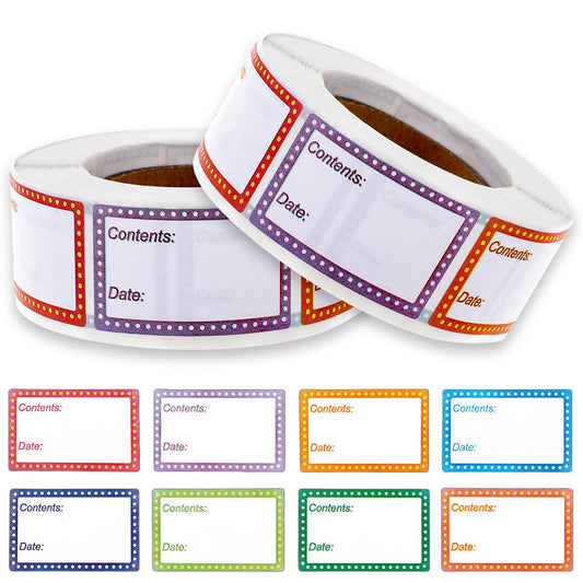 1000 PCS Removable Freezer Labels, Food Date Labels Freezer Labels, Jam and Jelly Jar Blank Labels, Waterproof Oil Resistant Canning Labels Multicolor Easy-to-distinguish Freezer Paper Labels 2