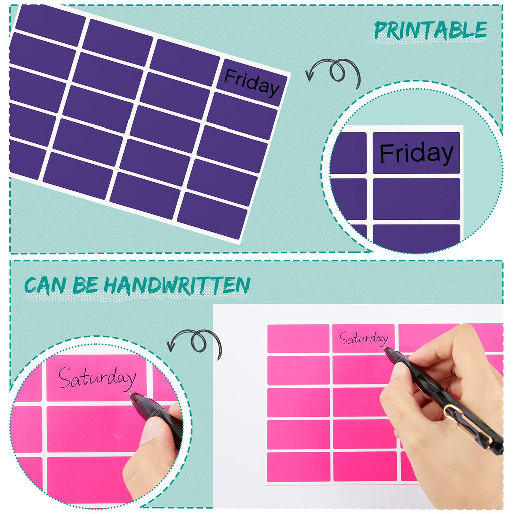 Marspark 1600 Pieces Rectangular Color Coding Stickers 1.57 x 0.75 Inch