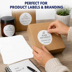 White Round Labels 3 1/3" Permanent Adhesive Matte Finish - 600 Labels
