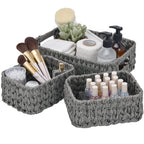 GRANNY SAYS Bundle of 3-Pack Nesting Wicker Baskets & 2-Pack Wicker Shelf Baskets