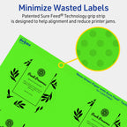 Avery Printable Hexagon Labels, Sure Feed Technology, 2-1/2" x 2-57/64", Neon Green Labels, Print-to-The-Edge, Laser/Inkjet Printable, 120 Total, Great for Cosmetics and Jars 120 labels