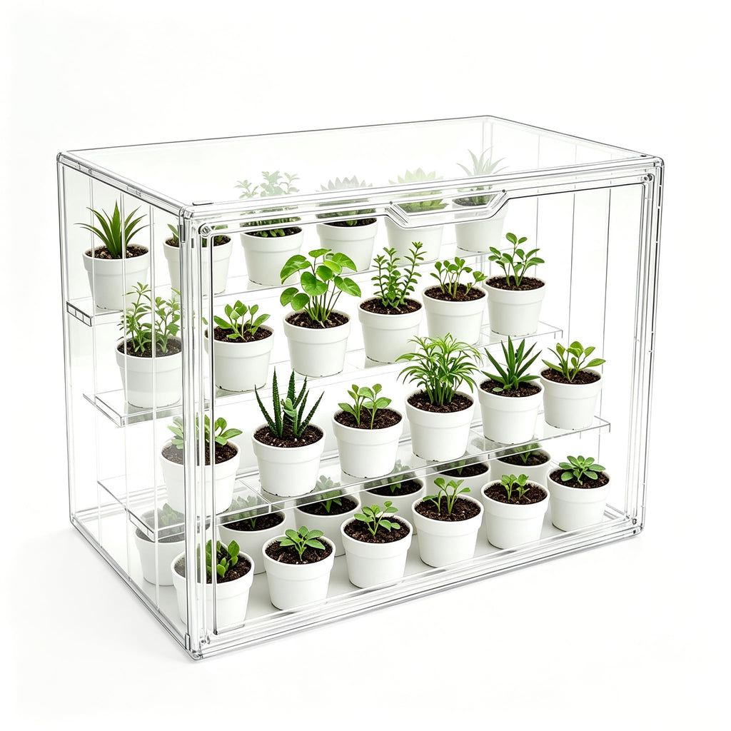 Mini Greenhouse Clear Pastry Display Case, 14.2" L x 8.7" W x10.7 H 3‑Tier Countertop Bakery Display Cabinet with Flip , Clear Dessert Holder for Bread, Pastries, Coffee Pods, Kitchen Supplies 14.2" L x 8.7" W x 10.7 " H 1