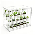 Mini Greenhouse Clear Pastry Display Case, 14.2" L x 8.7" W x10.7 H 3‑Tier Countertop Bakery Display Cabinet with Flip , Clear Dessert Holder for Bread, Pastries, Coffee Pods, Kitchen Supplies 14.2" L x 8.7" W x 10.7 " H 1
