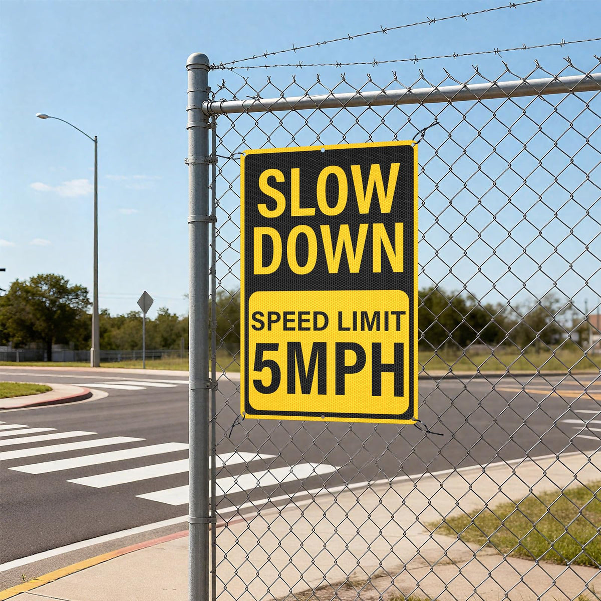 2 Pack Slow Down Speed Limit 5 MPH Signs 12 x 18 Inches Reflective Yellow