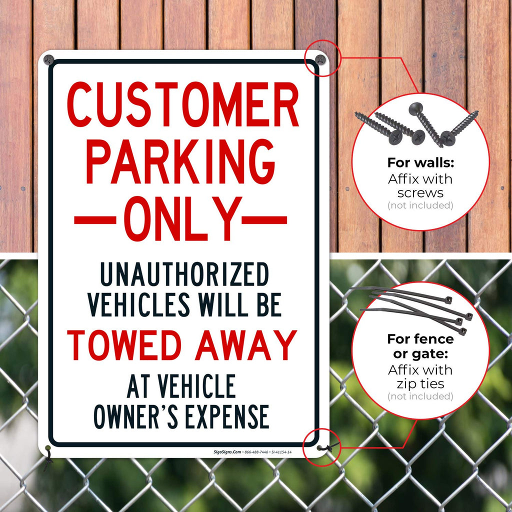 Customer Parking Only Sign,
