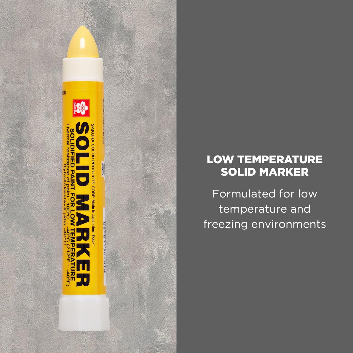 Sakura Solidified Paint Low Temp Marker, Non-Toxic, Yellow, 12 Count