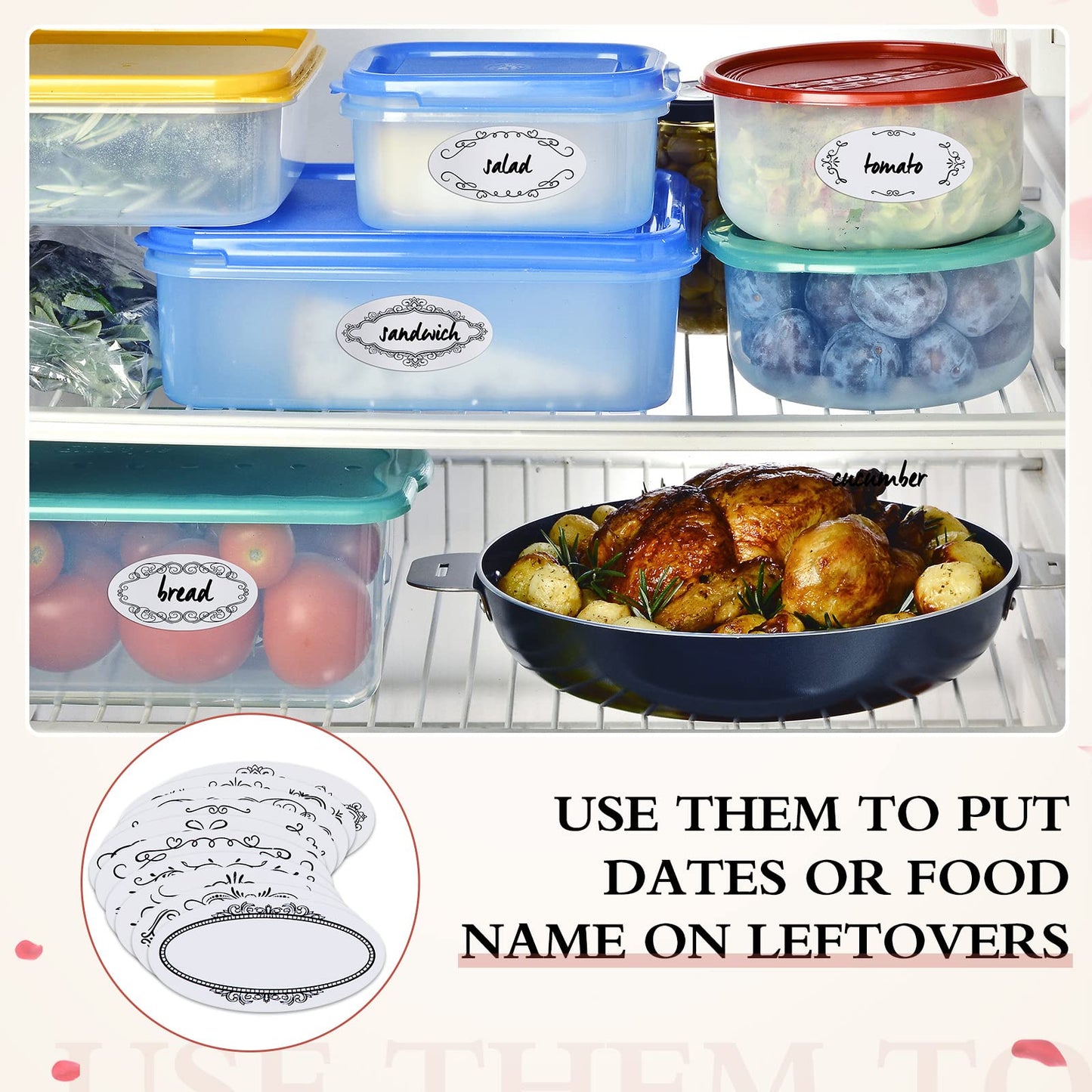 Crtiin 500 Pcs Dissolvable Canning Labels for Mason Jars, 1 x 2⅛ inch Food Labels, Small Pantry Stickers, Tiny Canning Jar Stickers Removable with Water, 10 Designs