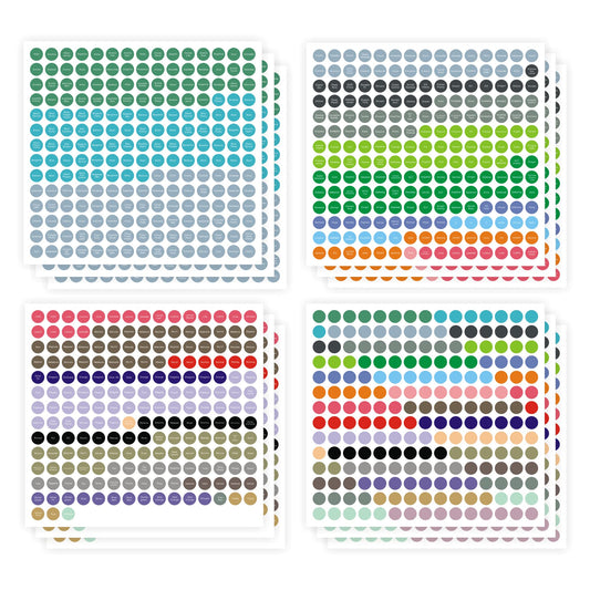 12 Sheets 2520 Pcs Essential Oils Labels Bottle Cap Lid Stickers for Rollerballs Bottles and Organizing Proof Labels Waterproof Cap Stickers for Essential Oil Bottle Style 1