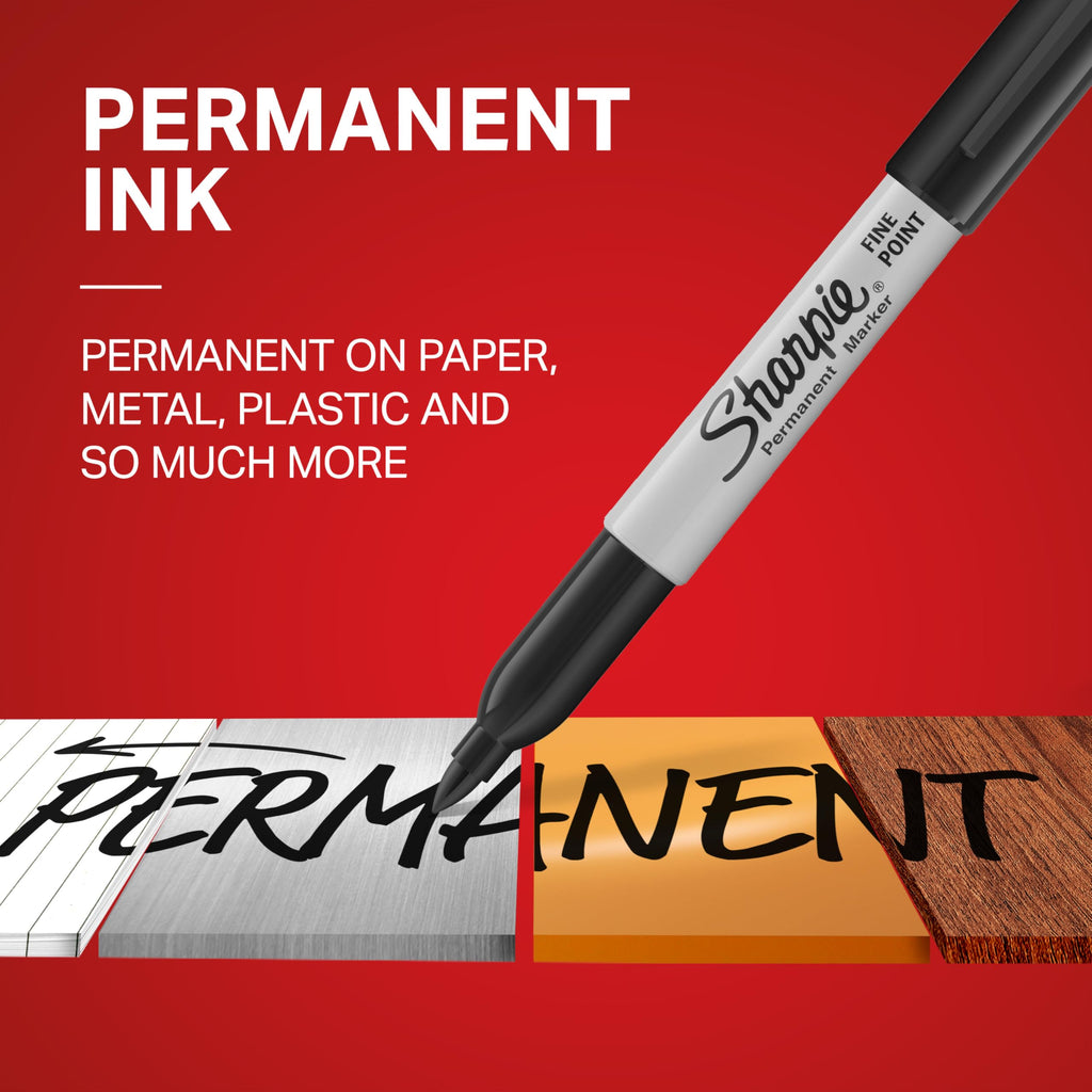 Sharpie Permanent Markers, Bulk Set, Fine Tip Markers, For Plastic, Metal, Wood, And More, Black, 36 Count 1