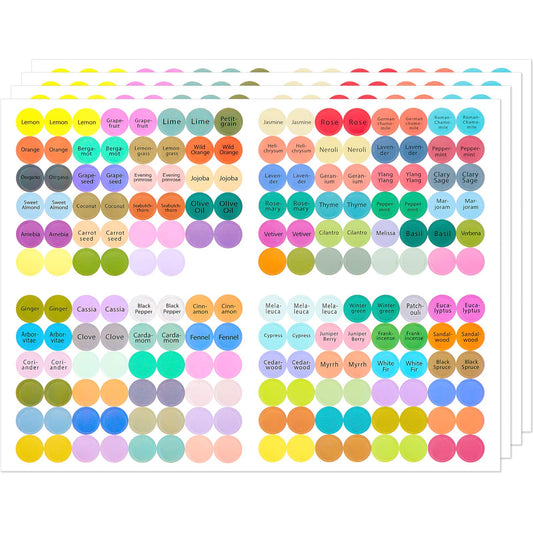 10 Sheets 1920 Pcs Essential Oils Labels Bottle Cap Lid Stickers for Rollerballs Bottles and Organizing Proof Labels Waterproof Cap Stickers for Essential Oil Bottle