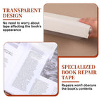 3" x 16.5Ft Book Repair Tape Archival Safe Acid-Free Clear Book Repair Tape Transparent Books Binding Tapes No Residue Strong Waterproof Adhesive for Libraries Textbook Photo Album Removable Tapes
