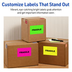 Avery® Printable Shipping Labels, 5-1/2" x 8-1/2", Neon Green, Laser & Inkjet Compatible, 200 Blank Labels Total, Great for Branding, Mailing, Organizing, and More (5952) 200 labels