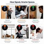 2 Pack Office Door Sign Privacy - Do Not Disturb/Out of Office/In A Meeting/Back Soon/Working Remotely/Please Knock - 6 Options for Conference Studio 6 Inches (Black,Text with icons) Black/6 icon