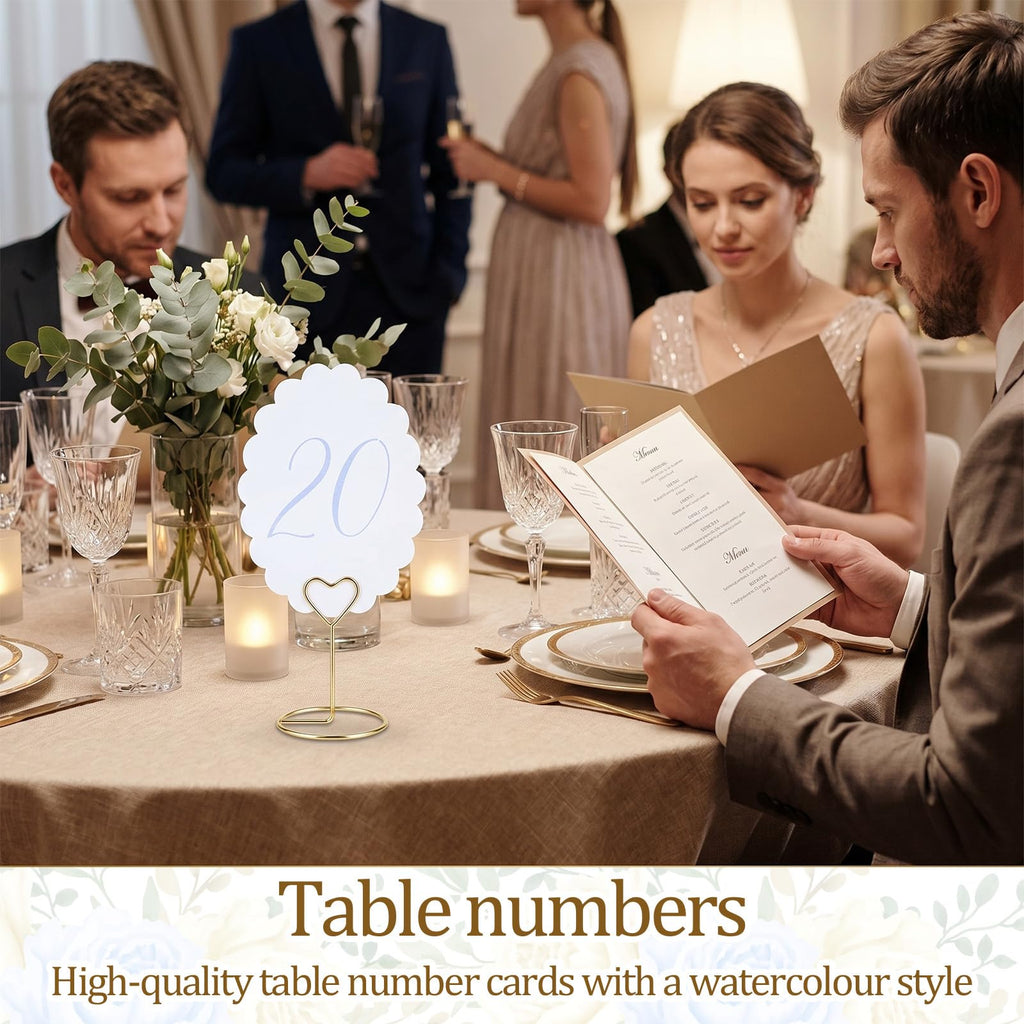 Scalloped Wedding Table Numbers, Banquet Table Numbers 1-20 Decor