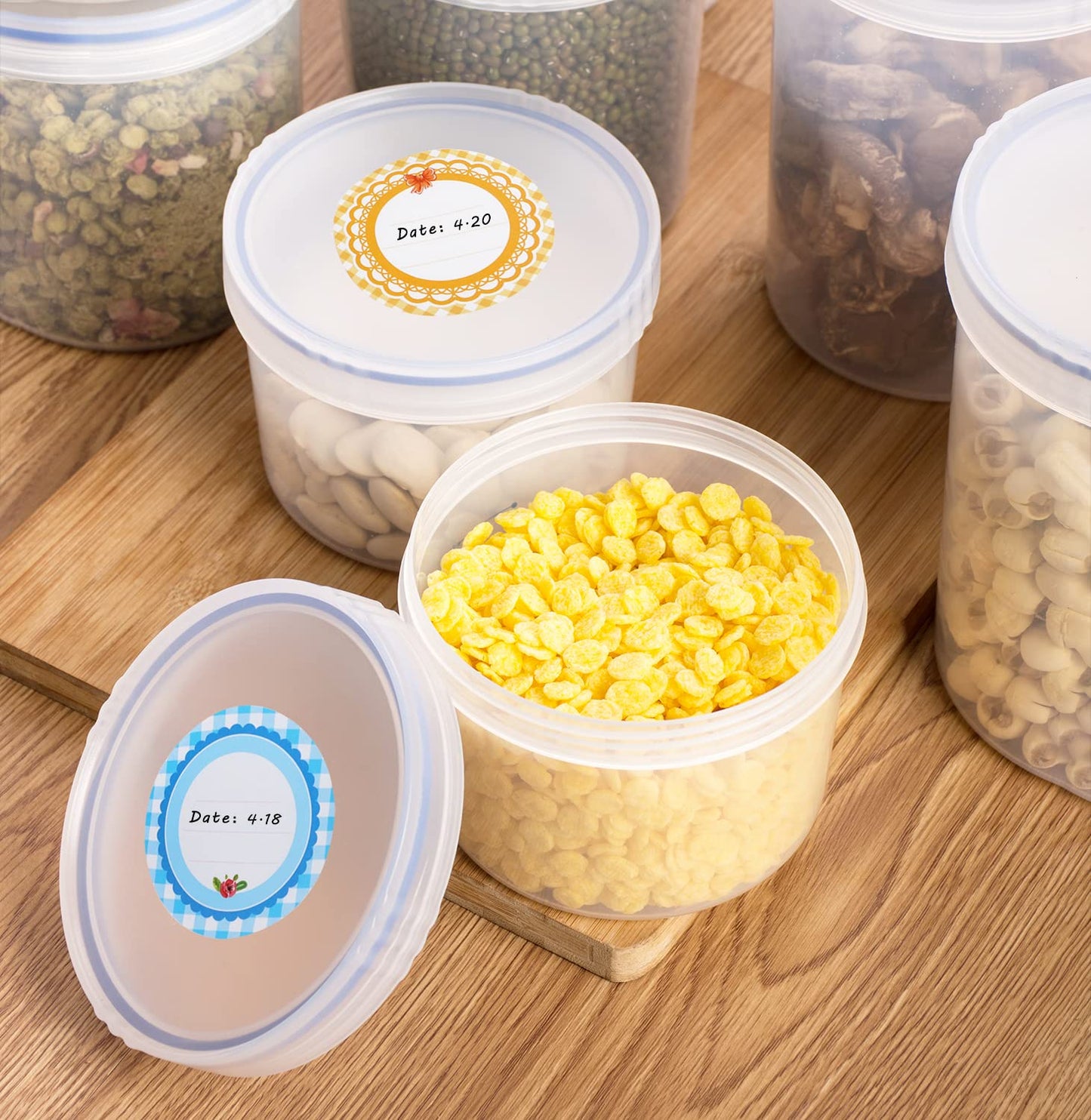 Mini Skater 160pcs Canning Jar Stickers - 2 inch Round Jar Lids Canister Labels for Writing - Waterproof Name Gift Labels for Container Bottle Kitchen Storage & Pantry Organizing