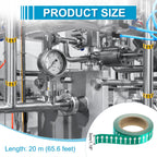 MECCANIXITY Directional Pipe Flow Arrow Adhesive Tape Pipeline Arrow Stickers 1-1/5 Inch x 65 Ft Pipe Identification Marking Labels for Pipe Flow Markers, White on Green White/Green 1-1/5"x65'