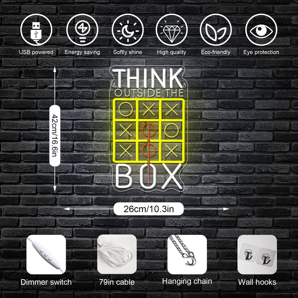 Horseneon Think Outside The Box Neon Sign Classroom Neon Light for Student