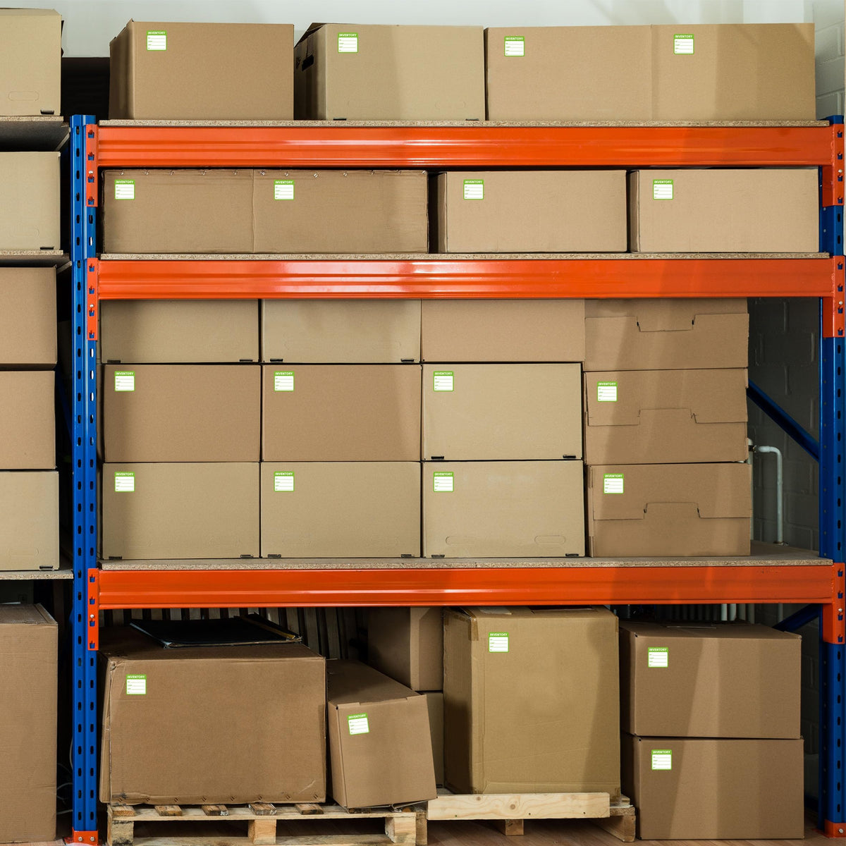 600Pcs 2x2in Inventory Stickers Control Labels for Shipping Packing Green