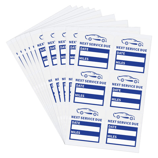 Hybsk 60pcs Clear Oil Change/Service Reminder Stickers 2"x2" Premium Quality Next Service Due Oil Change Stickers
