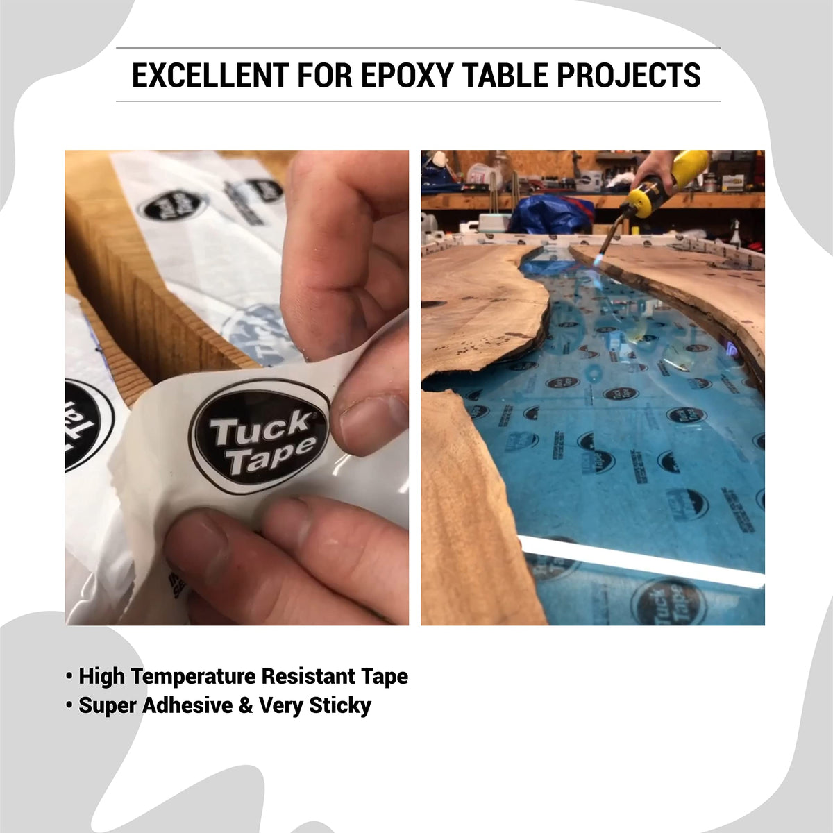 Tuck Tape Construction Sheathing Tape, Epoxy Resin Tape, 2.4 in x 180 ft (White) White