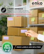 enKo 2-1/4 x 1-1/4 in 3 Rolls | 3000 Lavender Direct Thermal Labels 3 Rolls - Lavender