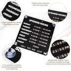 Magnetic Business Hours Sign for Glass Doors,Store Opening Hours Board Reusable Changeable Open Closed Schedule Sign with 2 Magnetic Number for Shop Cafe Salon Office BLACK-Business