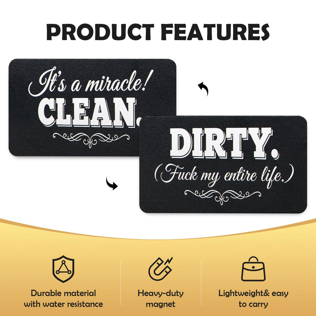 Dishwasher Magnet Clean Dirty Sign, Funny Kitchen Flip Indicator