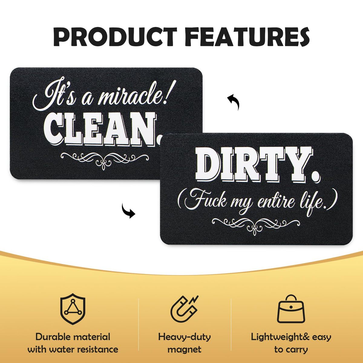 Dishwasher Magnet Clean Dirty Sign, Funny Kitchen Flip Indicator