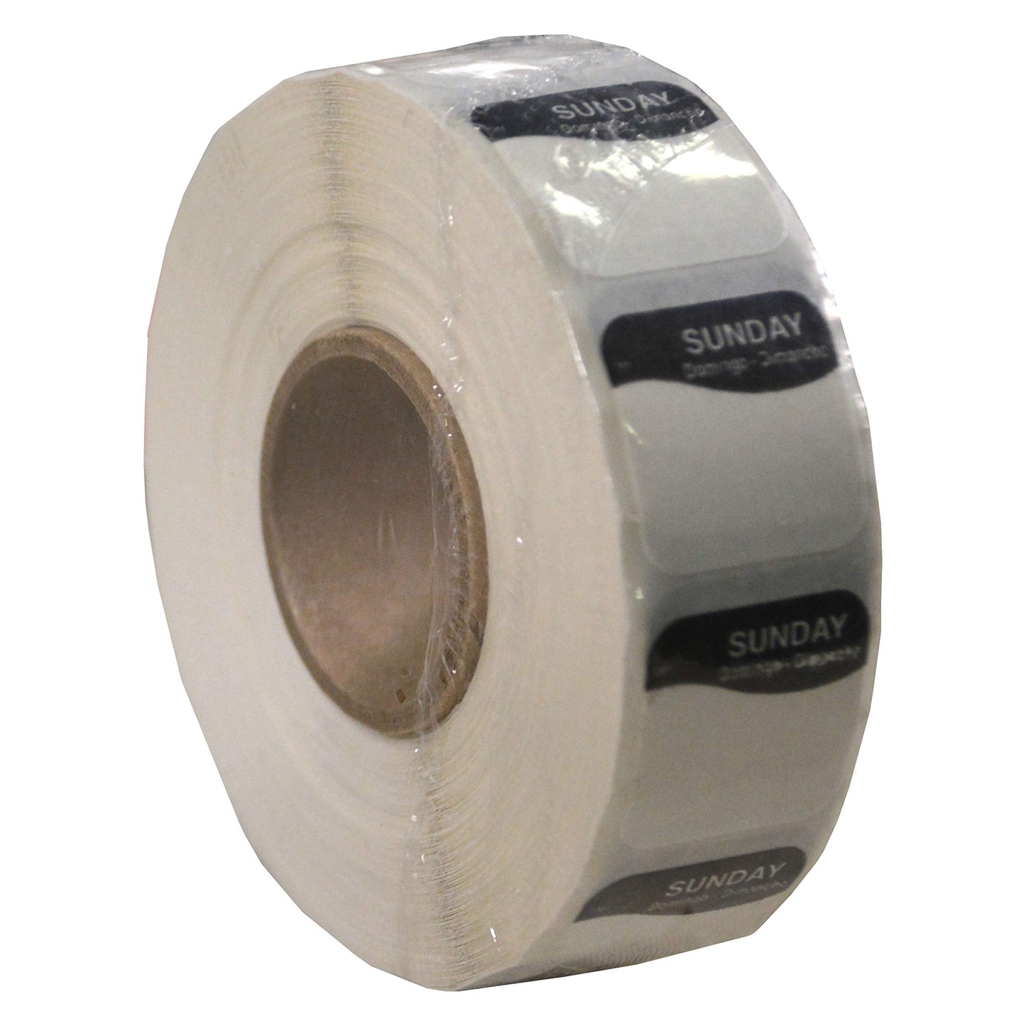 DayMark DissolveMark Day of the Week Trilingual Dissolvable Label, Sunday, 3/4" x 3/4", Black (Roll of 1000) Labels