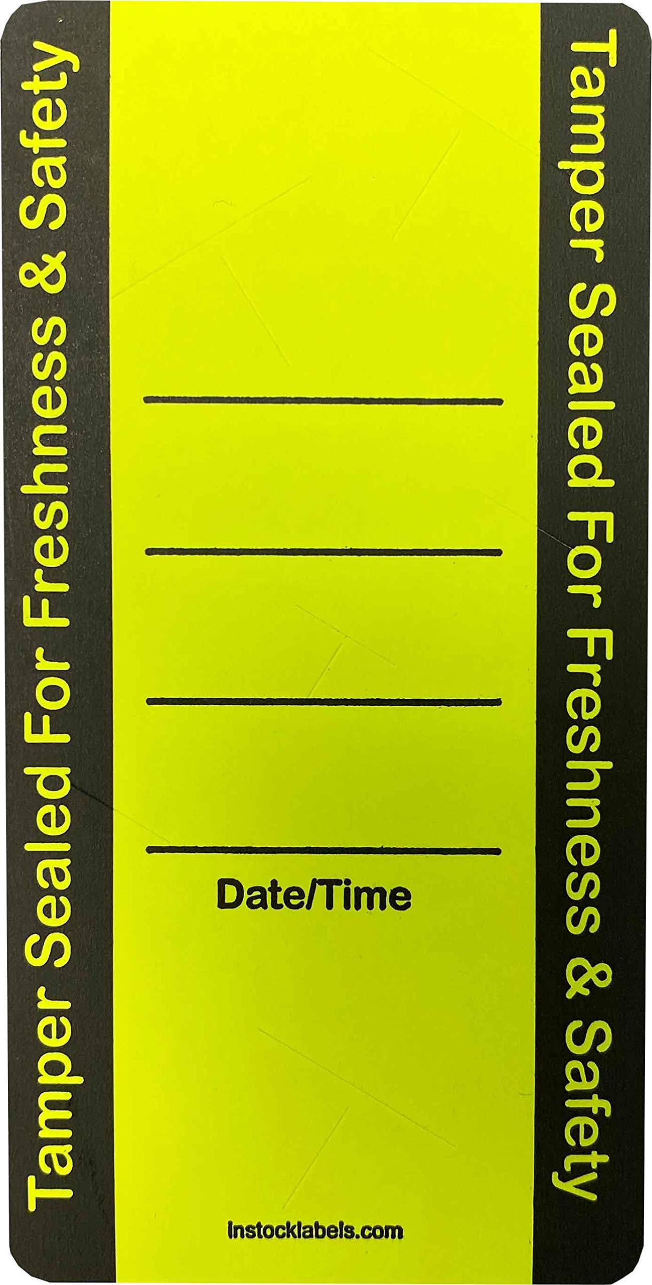Fluorescent Yellow Food Delivery Tamper Evident Labels 2 x 4 Inch 500 Total Adhesive Stickers