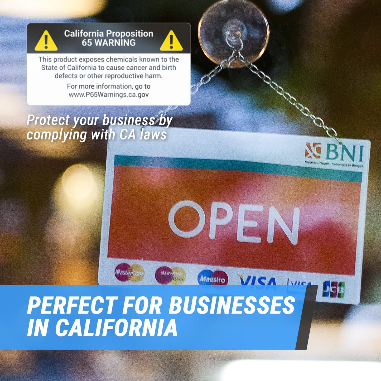 California Proposition 65 Warning Labels (4 x 2 inch / 300 Labels, 1 Roll) Prop 65 Warning Stickers Cancer and Reproductive Harm Chemicals Notice - P65 Health Alert Sign