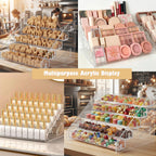 2 Pack 5 Tier Acrylic Cookie Display Stand, Clear Tiered Dessert Stand for Bakers Vendors, Professional Display Riser for Craft Fairs, Market Booths & Retail, Nail Polish Holder Organizer Farmers Markets, Parties and Dessert Tables
