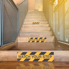Watch Your Step Decals, 6 x 24 Inch, 6 Pack Caution Warning Stickers
