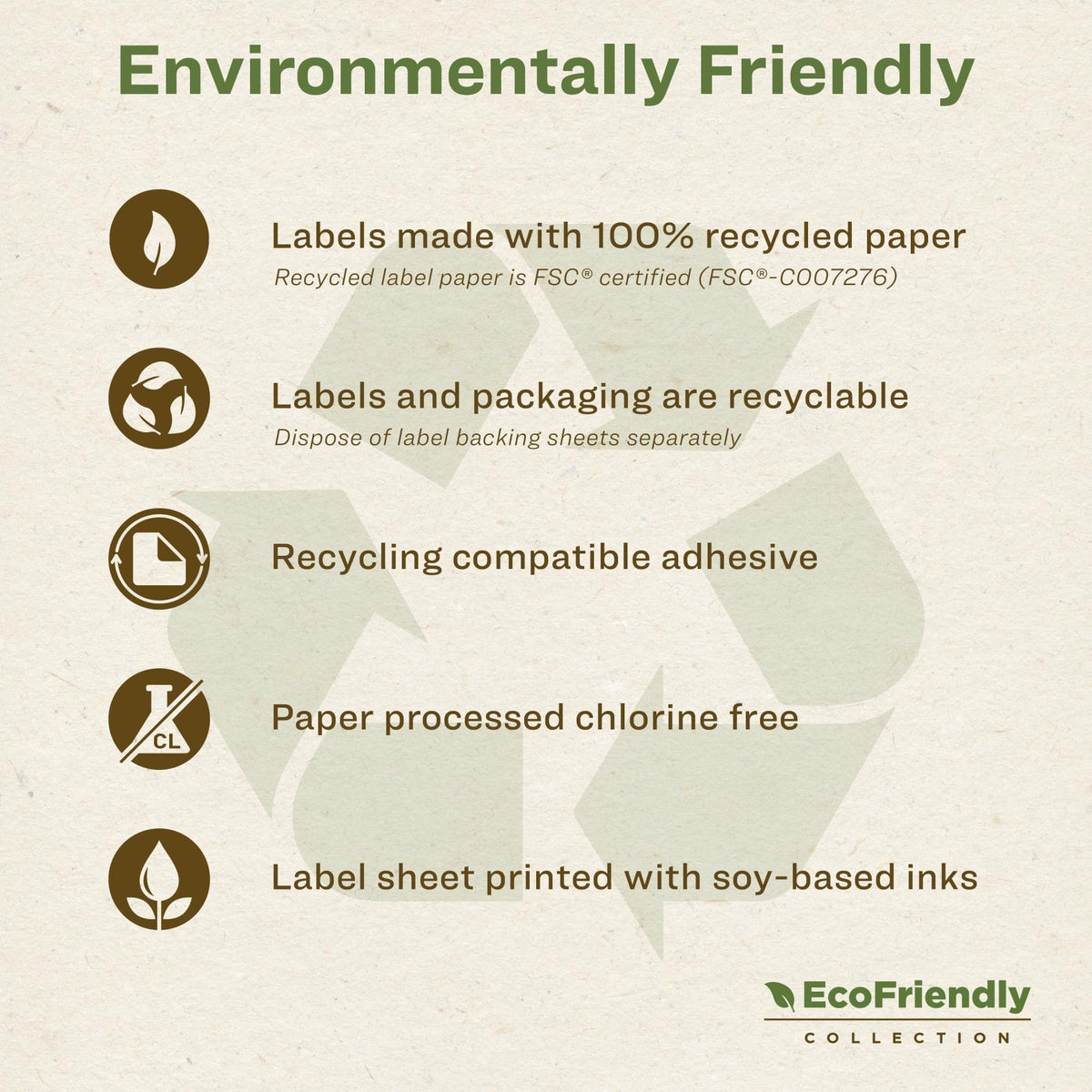 Avery® EcoFriendly Matte White Recycled Rectangle Labels, 1.5" x 3.75", Print-to-The-Edge, Matte White Labels, Permanent Adhesive, Laser/Inkjet Printable, 250 Total 250 labels