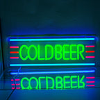 Cold Beer Neon Sign Bar Neon Light Sign for Man Cave Beer Neon Light Sign Letter Led Sign for Pub Bedroom Store Club Bistro Wall Decor Ideal Pick for Dad Husband Men Cold Beer