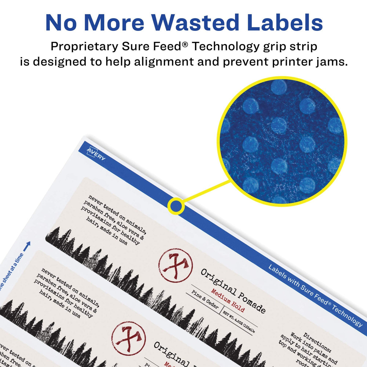 Avery Printable Durable White Rectangle Labels, Sure Feed Technology, 3" x 7", Print-to-the-Edge, Waterproof Labels, Laser & Pigment-Based Inkjet Compatible, 75 Total 75 labels